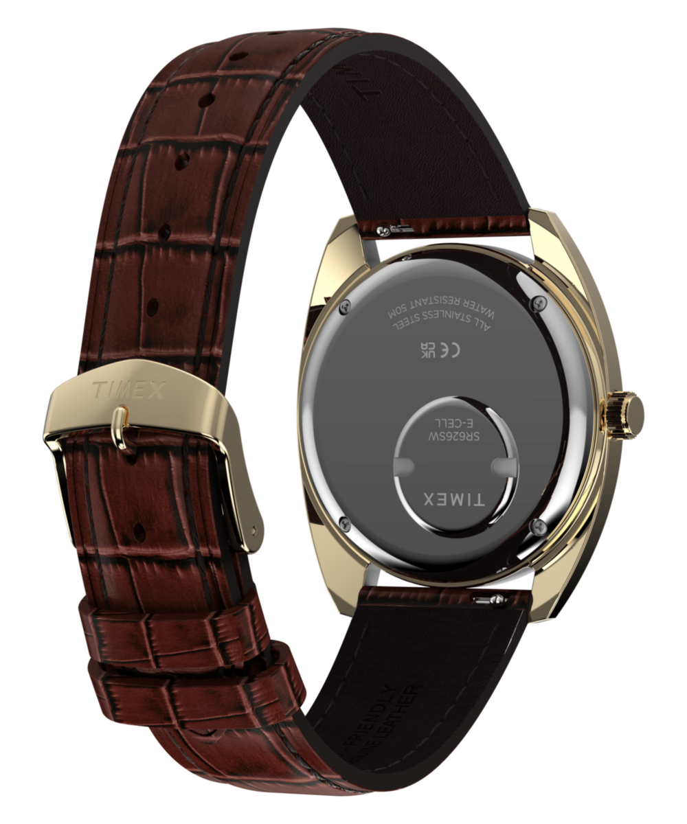Timex 1978 Day Date Fumé Reissue 37mm Leather Strap Watch
