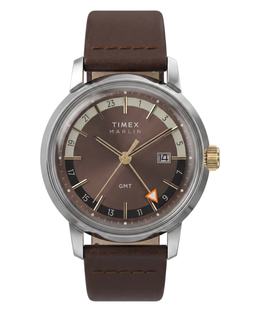 Marlin Quartz GMT 40mm Leather Strap Watch