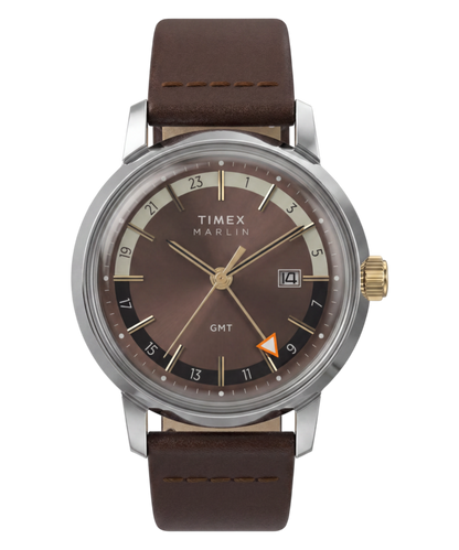 Marlin Quartz GMT 40mm Leather Strap Watch