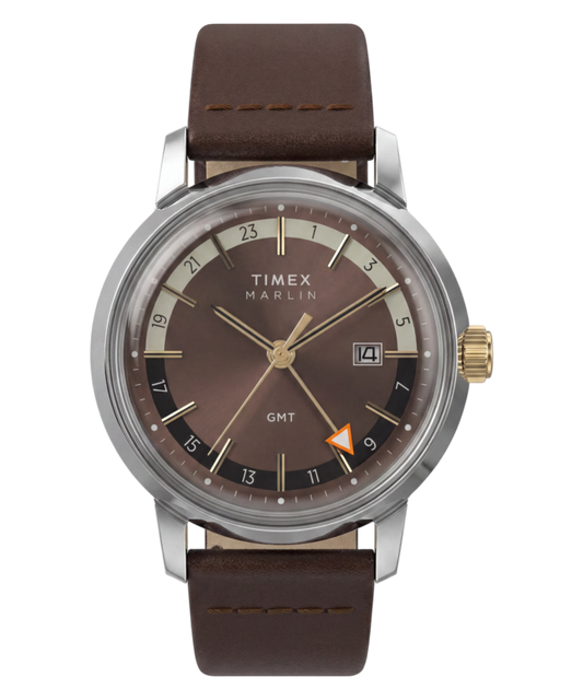 Marlin Quartz GMT 40mm Leather Strap Watch