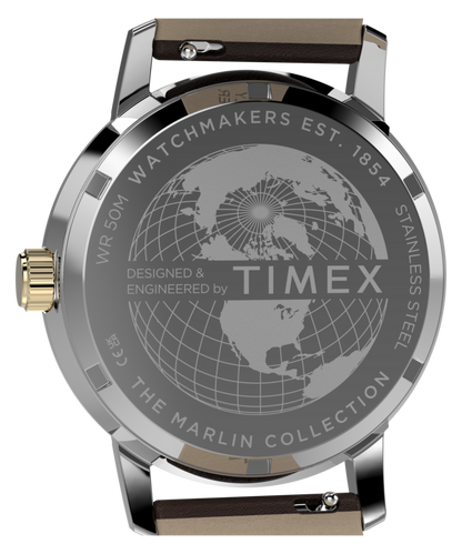Marlin Quartz GMT 40mm Leather Strap Watch