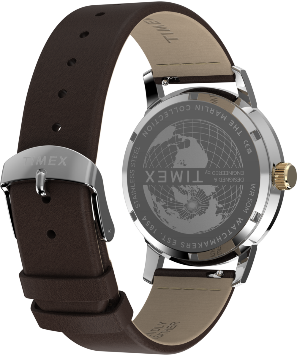 Marlin Quartz GMT 40mm Leather Strap Watch