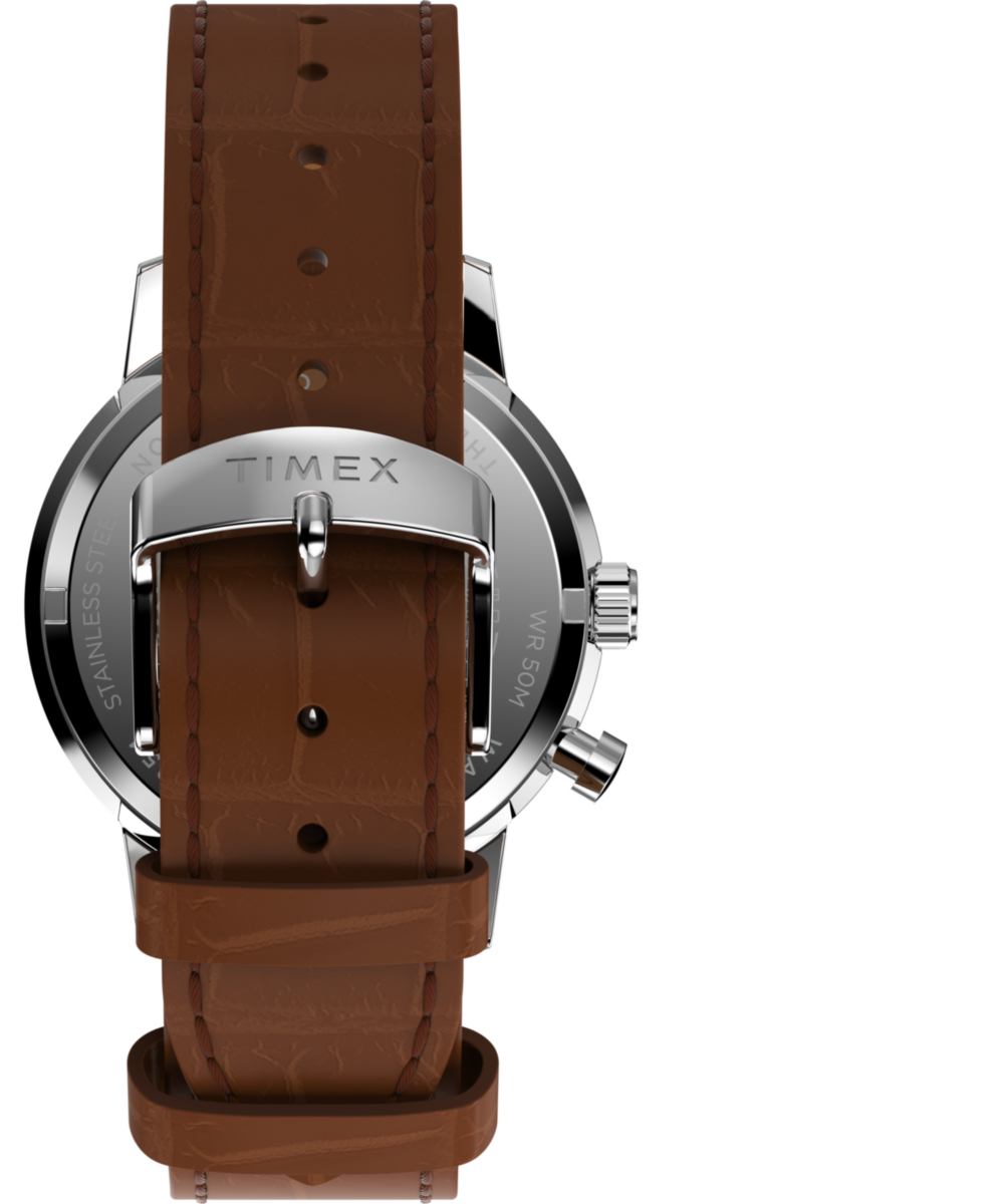 Marlin Moon Phase 40mm Leather Strap Watch