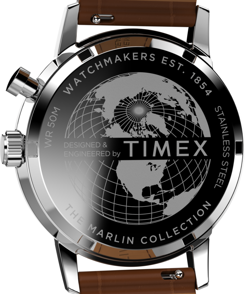 Marlin Moon Phase 40mm Leather Strap Watch