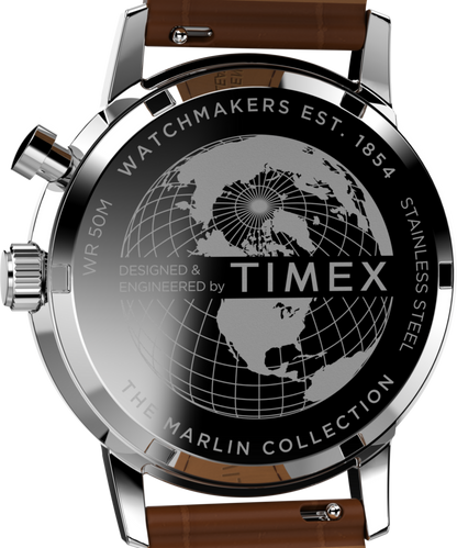 Marlin Moon Phase 40mm Leather Strap Watch