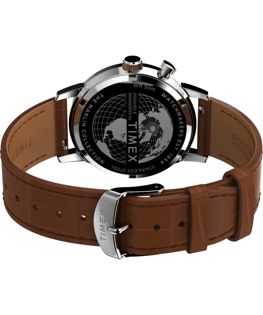 Marlin Moon Phase 40mm Leather Strap Watch