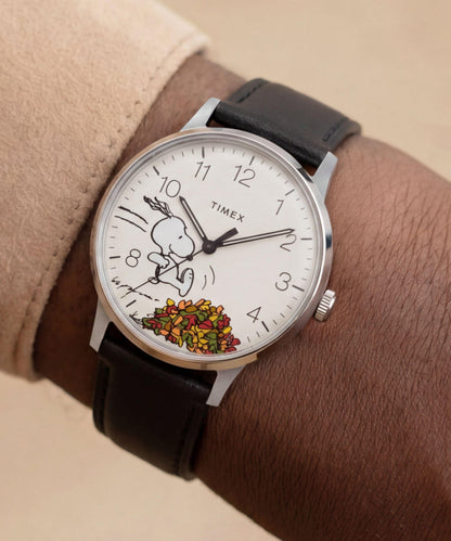 Peanuts x Timex Waterbury Classic 40mm Leather Strap Watch