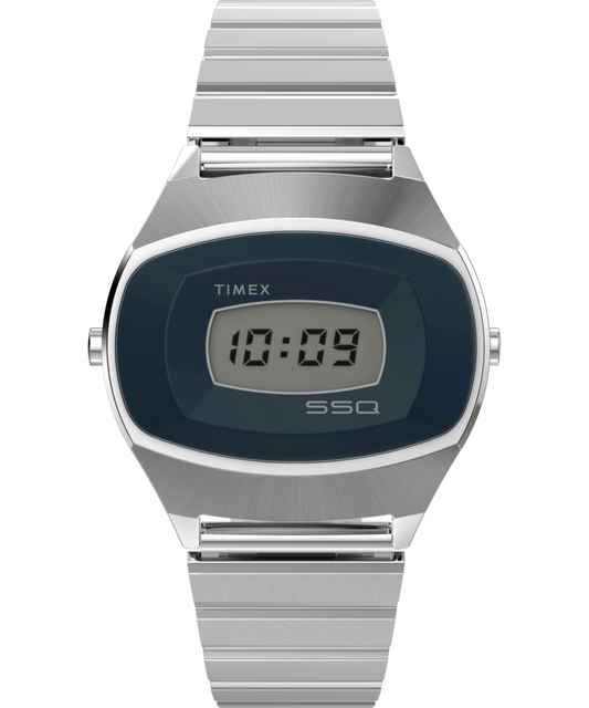 Q Timex 1975 SSQ Digital Reissue 38mm Stainless Steel Bracelet Watch