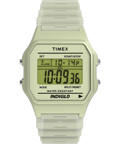 Timex T80 Glow in the Dark 34mm Resin Strap Watch