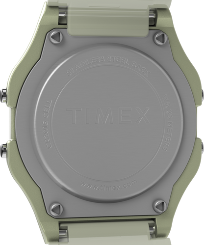 Timex T80 Glow in the Dark 34mm Resin Strap Watch