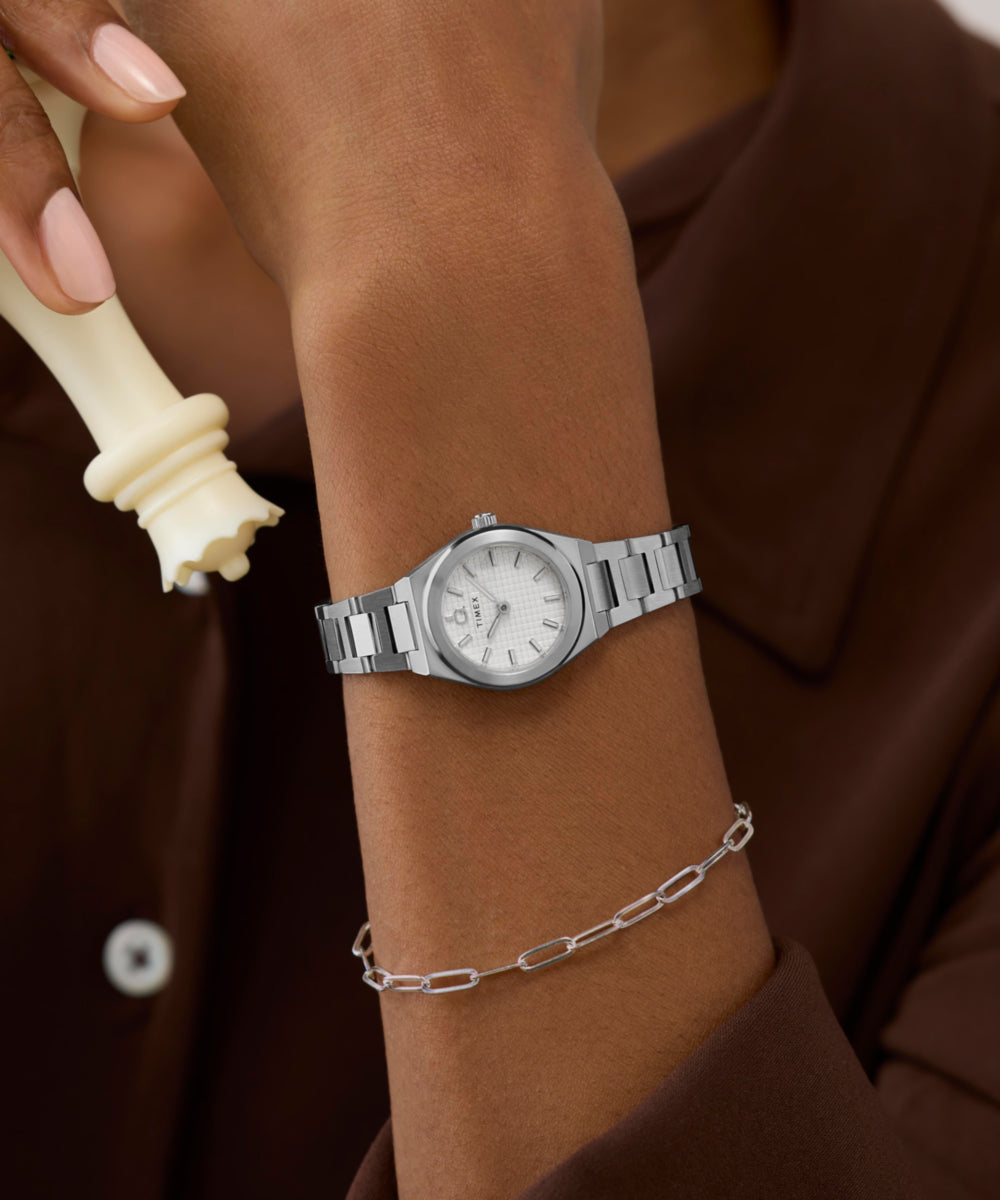 Q Timex Continental Mini 24mm Stainless Steel Bracelet Watch