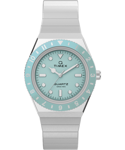 Q Timex Mini 30mm Stainless Steel Expansion Band Watch