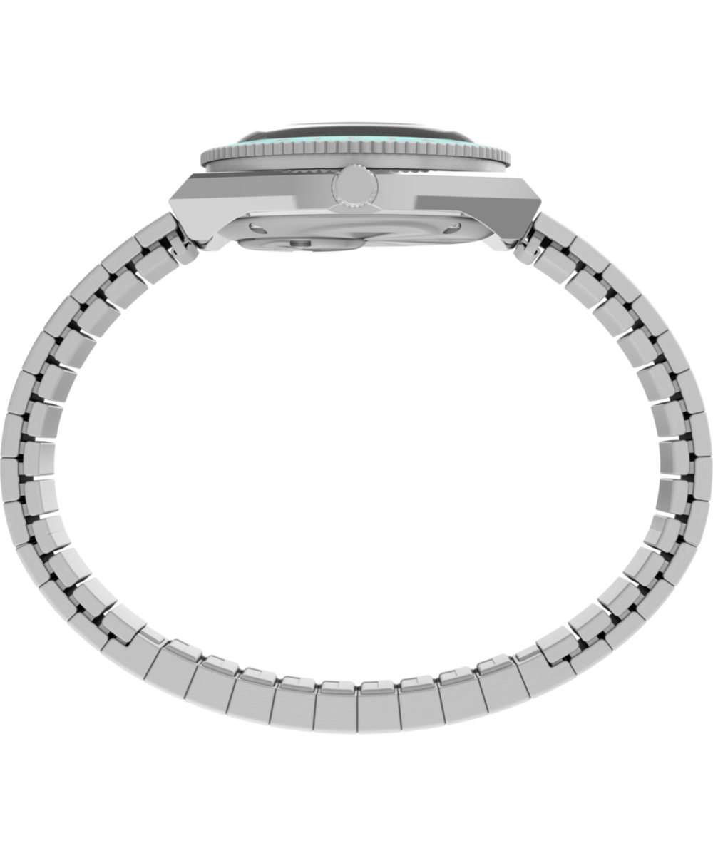 Q Timex Mini 30mm Stainless Steel Expansion Band Watch