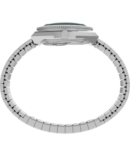 Q Timex Mini 30mm Stainless Steel Expansion Band Watch
