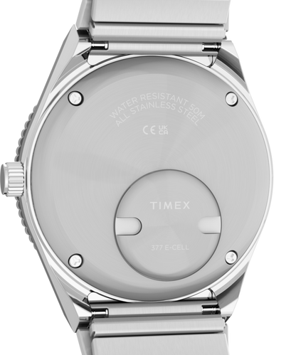 Q Timex Mini 30mm Stainless Steel Expansion Band Watch