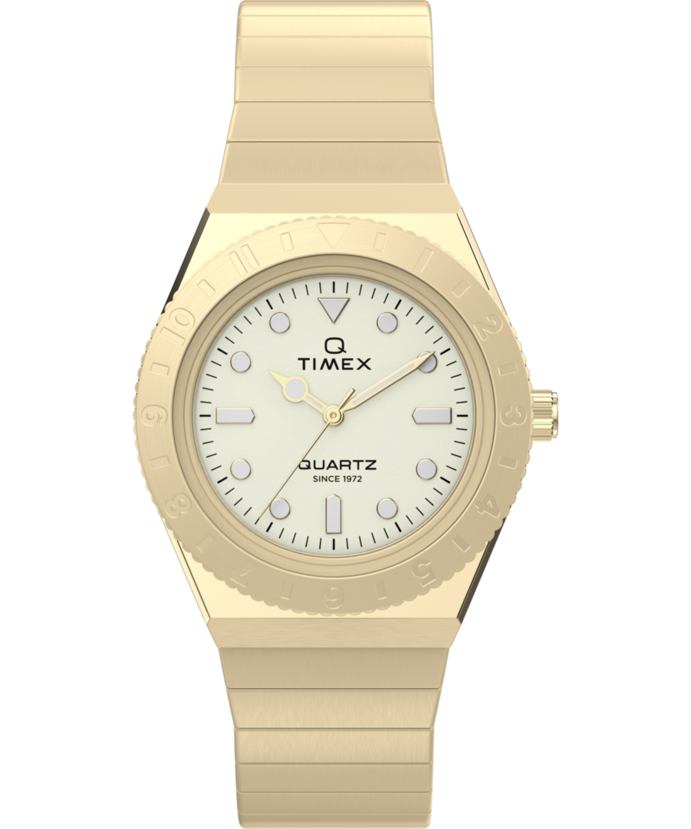 Q Timex Mini 30mm Stainless Steel Expansion Band Watch