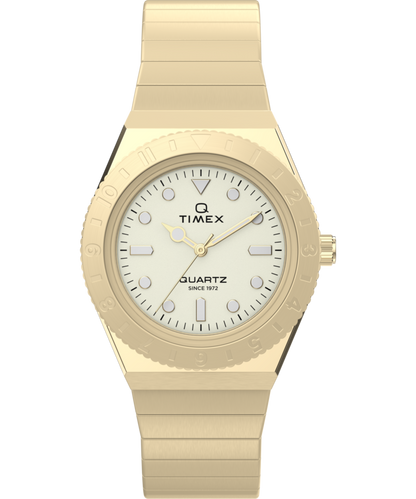 Q Timex Mini 30mm Stainless Steel Expansion Band Watch
