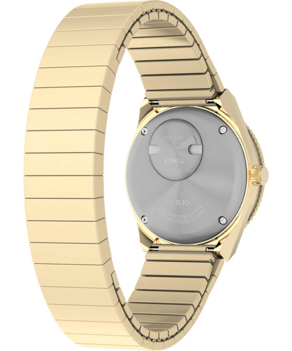Q Timex Mini 30mm Stainless Steel Expansion Band Watch
