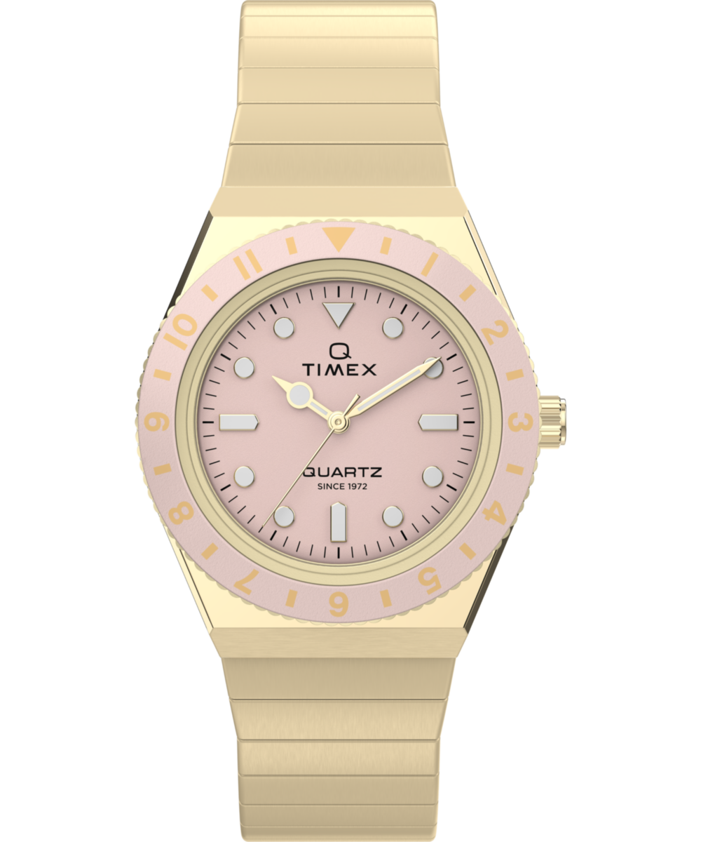 Q Timex Mini 30mm Stainless Steel Expansion Band Watch
