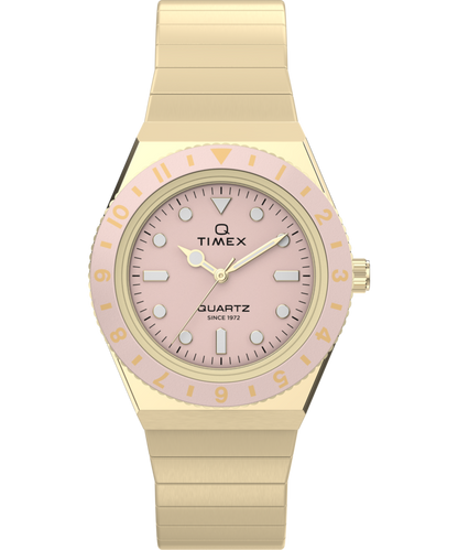 Q Timex Mini 30mm Stainless Steel Expansion Band Watch