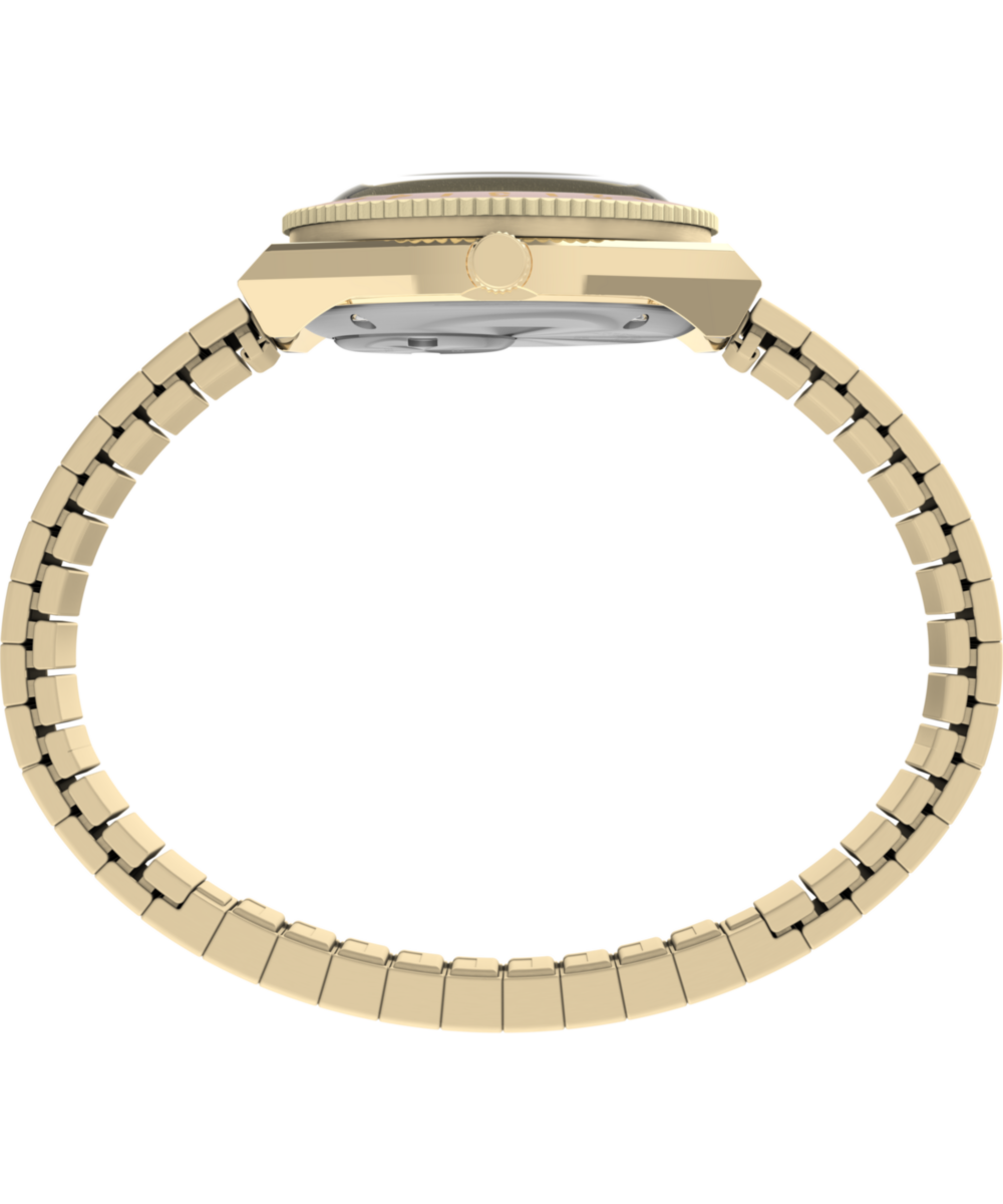 Q Timex Mini 30mm Stainless Steel Expansion Band Watch