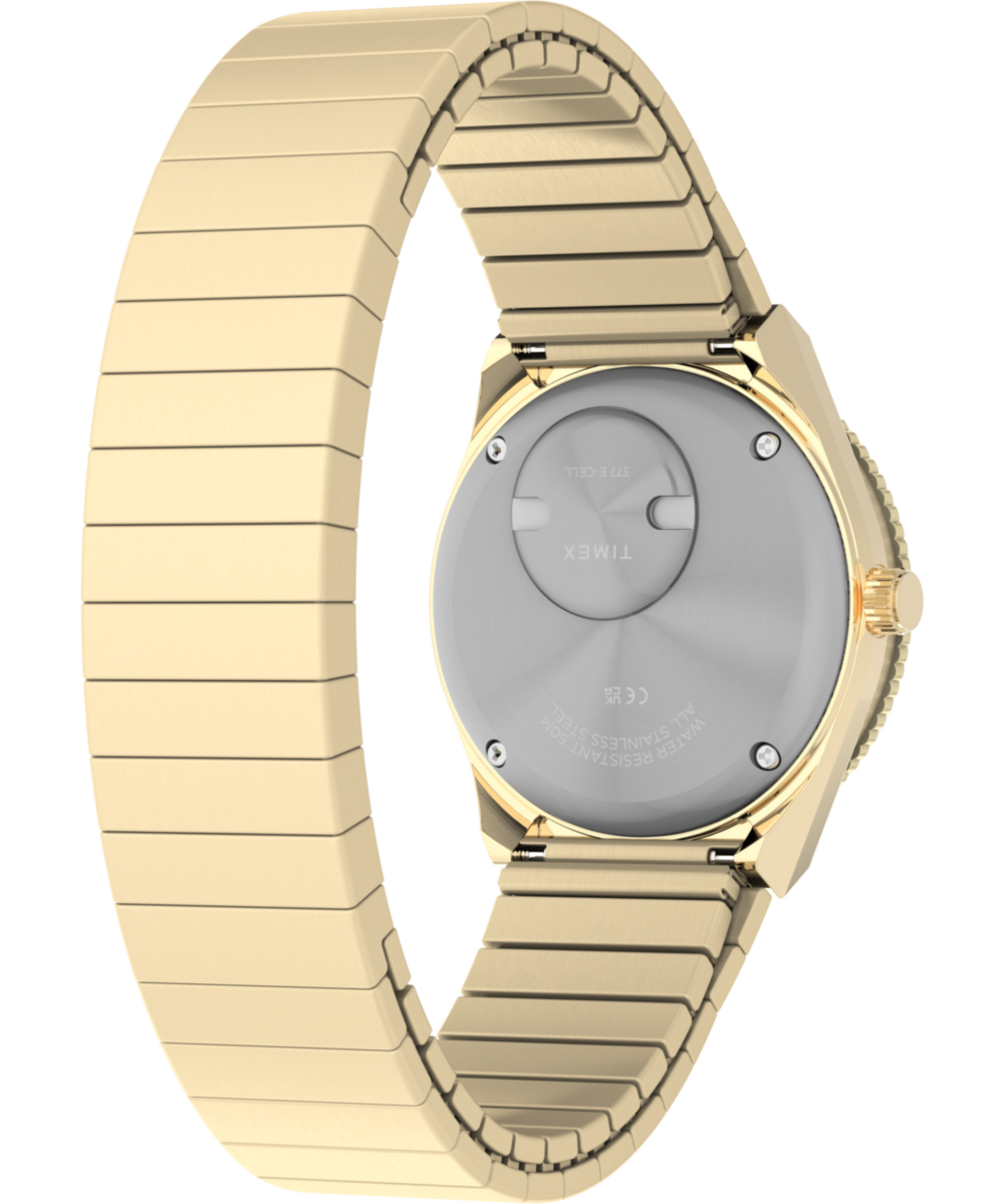 Q Timex Mini 30mm Stainless Steel Expansion Band Watch