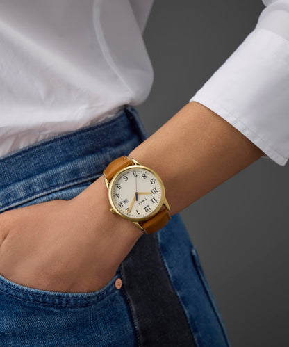 Easy Reader Color Pop 38mm Leather Strap Watch
