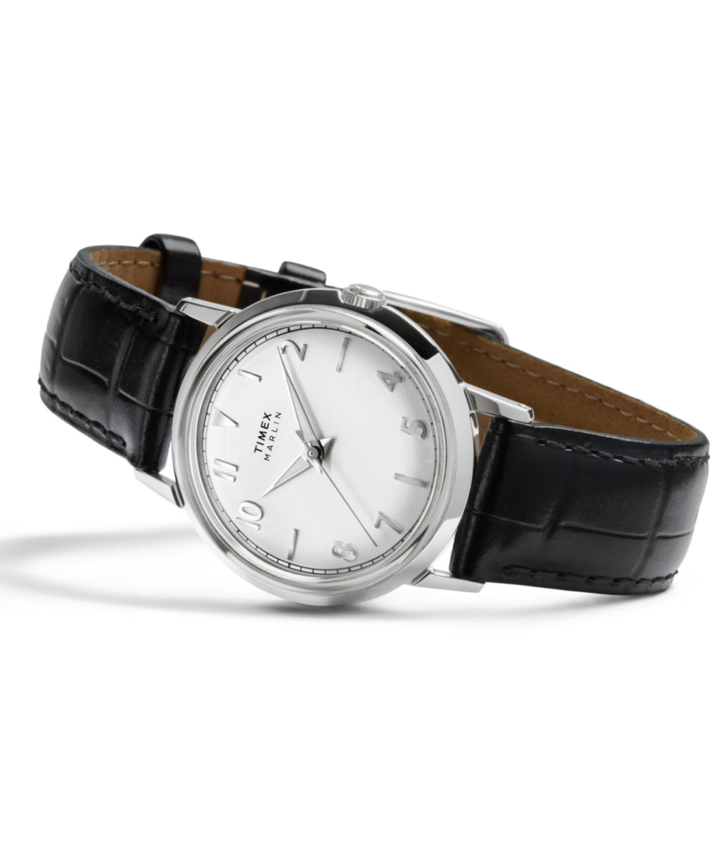 Marlin Quartz 34mm Leather Strap Watch