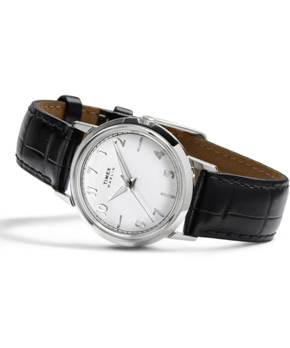Marlin Quartz 34mm Leather Strap Watch