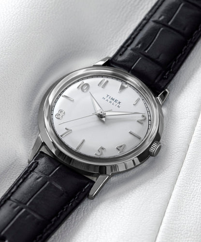 Marlin Quartz 34mm Leather Strap Watch