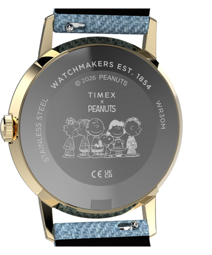 Peanuts x Timex Marlin 1965 Reissue Inspired Snoopy Tennis 34mm Fabr