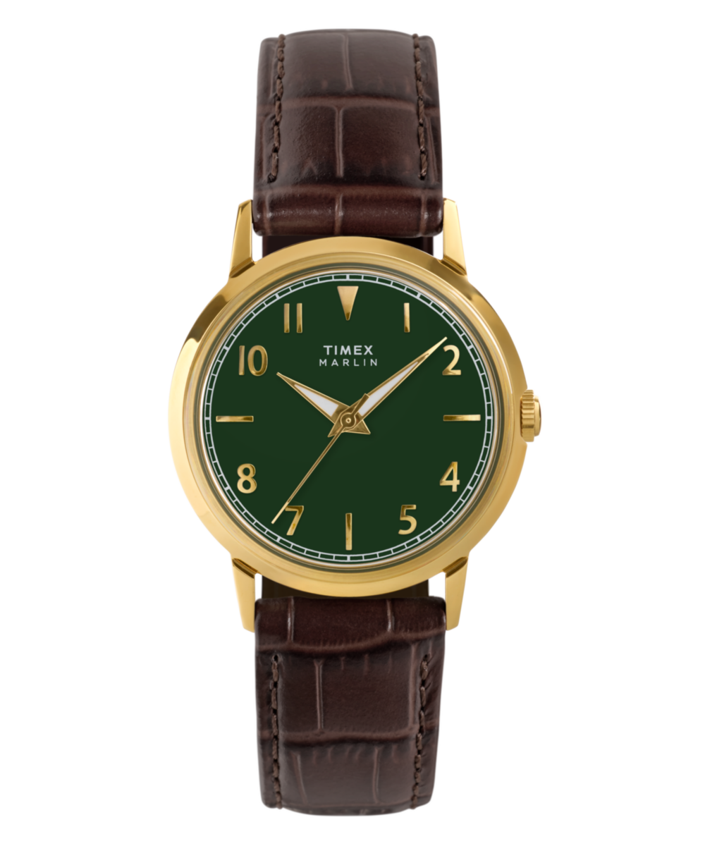 Marlin Quartz 34mm Leather Strap Watch