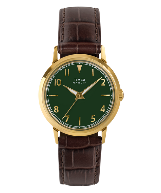 Marlin Quartz 34mm Leather Strap Watch