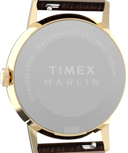 Marlin Quartz 34mm Leather Strap Watch