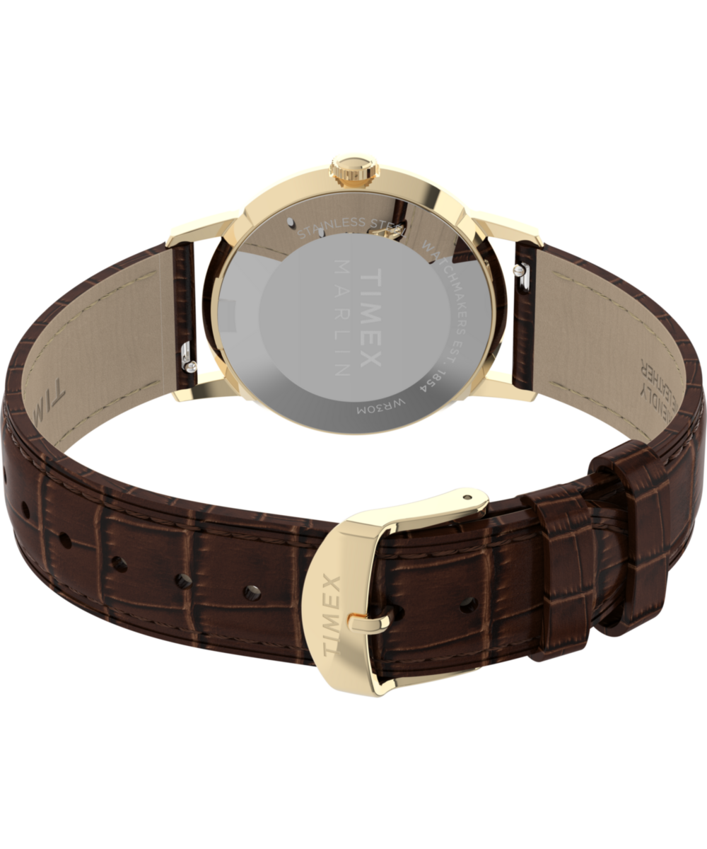 Marlin Quartz 34mm Leather Strap Watch