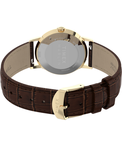 Marlin Quartz 34mm Leather Strap Watch