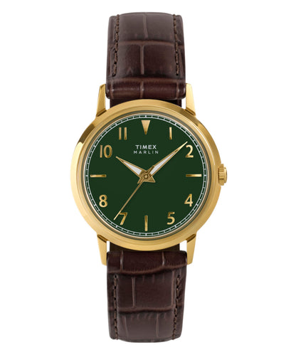 Marlin Quartz 34mm Leather Strap Watch