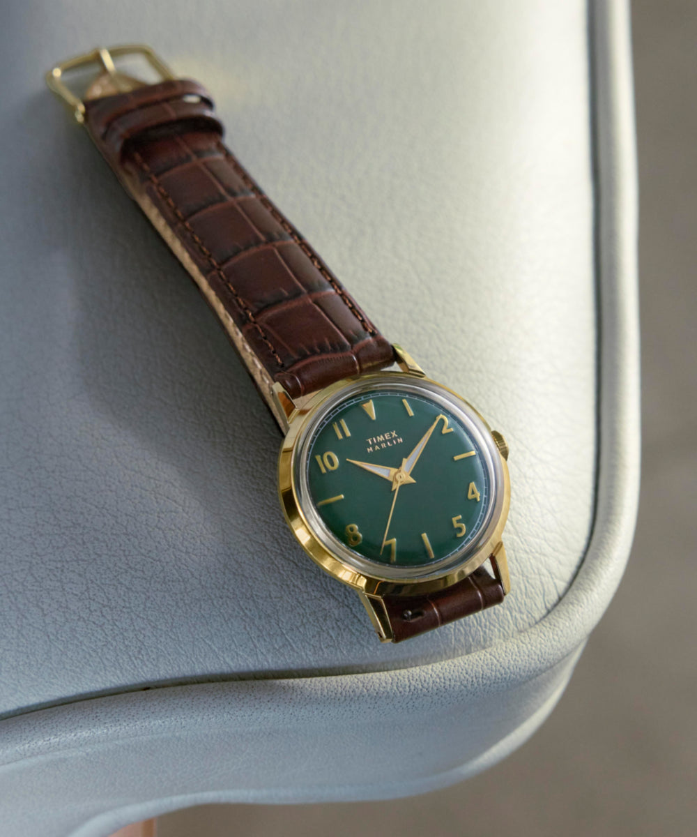 Marlin Quartz 34mm Leather Strap Watch