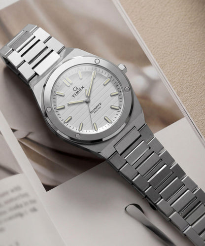 Q Timex Marbella 34mm Stainless Steel Bracelet Watch