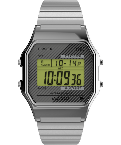 Timex T80 34mm Stainless Steel Expansion Band Watch