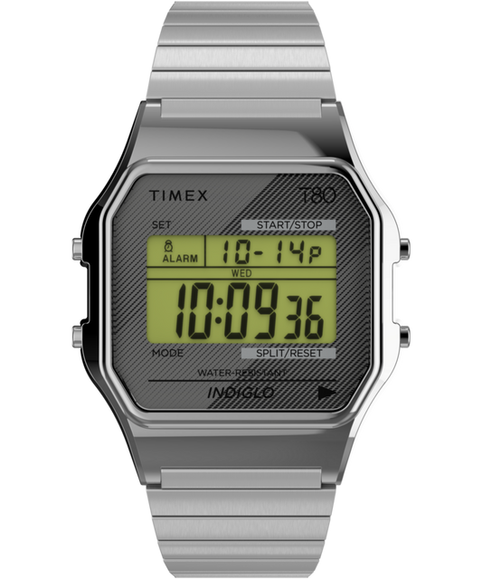 Timex T80 34mm Stainless Steel Expansion Band Watch