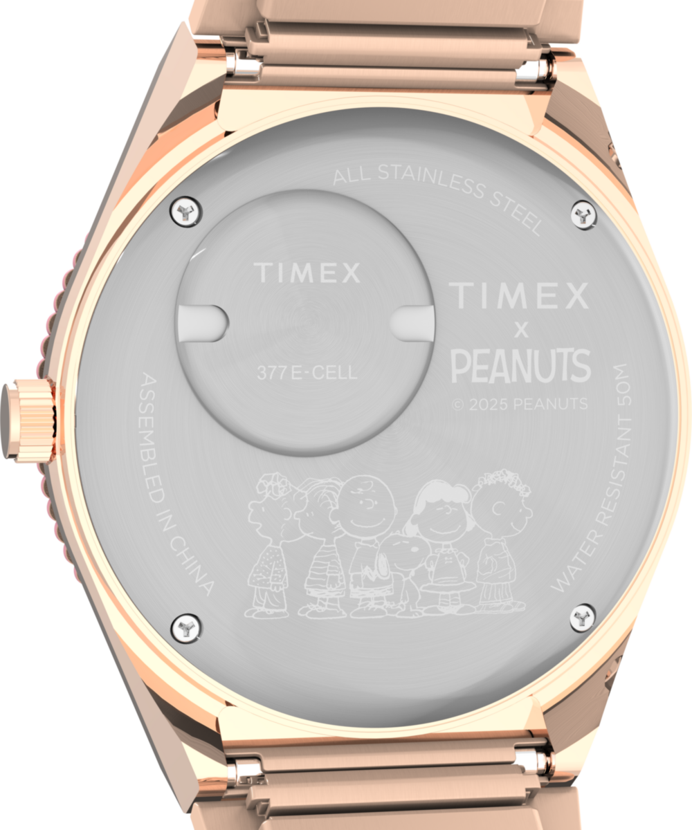 Peanuts Q Timex In Bloom 36mm Stainless Steel Expansion Band Watch