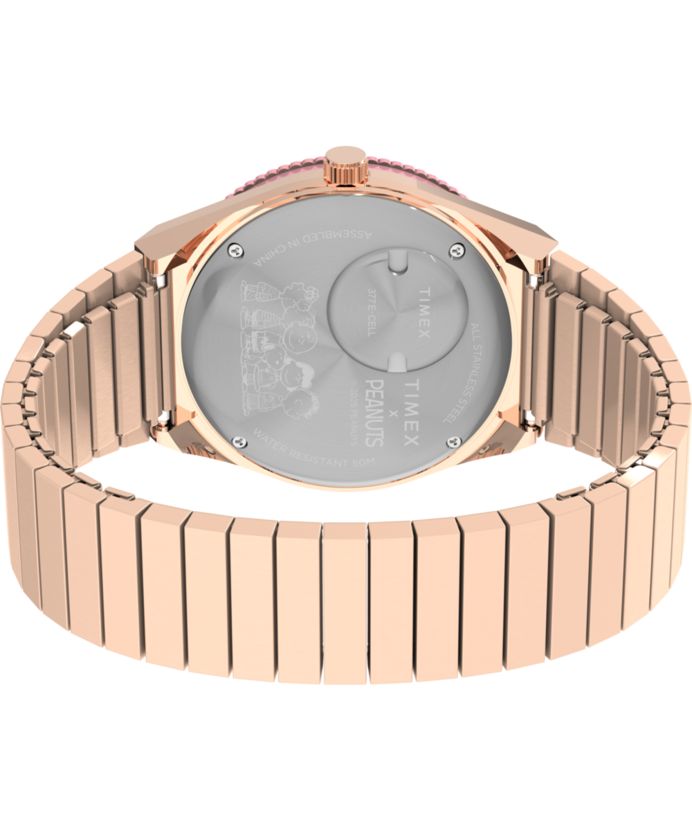 Peanuts Q Timex In Bloom 36mm Stainless Steel Expansion Band Watch