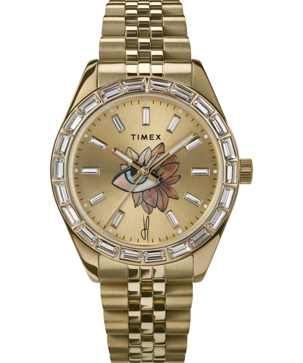 Timex Legacy x Jacquie Aiche Gold Sunray Dial with Tribe Eye 36mm Watc
