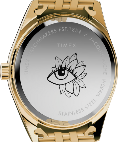 Timex Legacy x Jacquie Aiche Gold Sunray Dial with Tribe Eye 36mm Watc