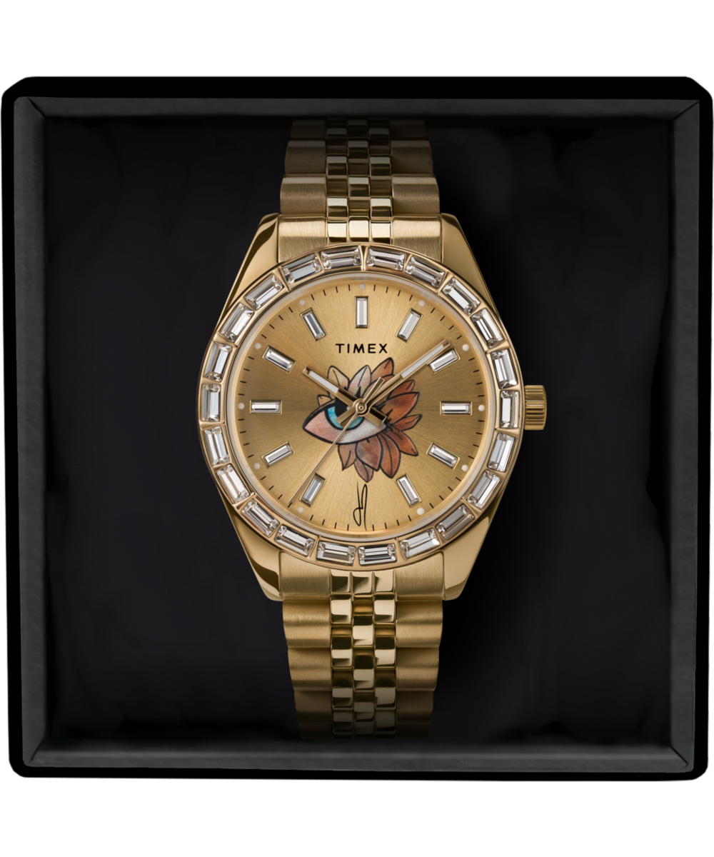 Timex Legacy x Jacquie Aiche Gold Sunray Dial with Tribe Eye 36mm Watc