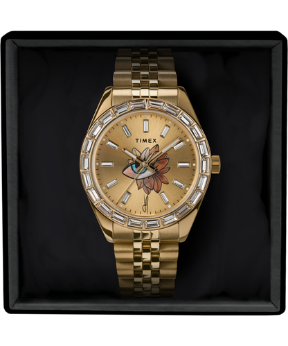 Timex Legacy x Jacquie Aiche Gold Sunray Dial with Tribe Eye 36mm Watc