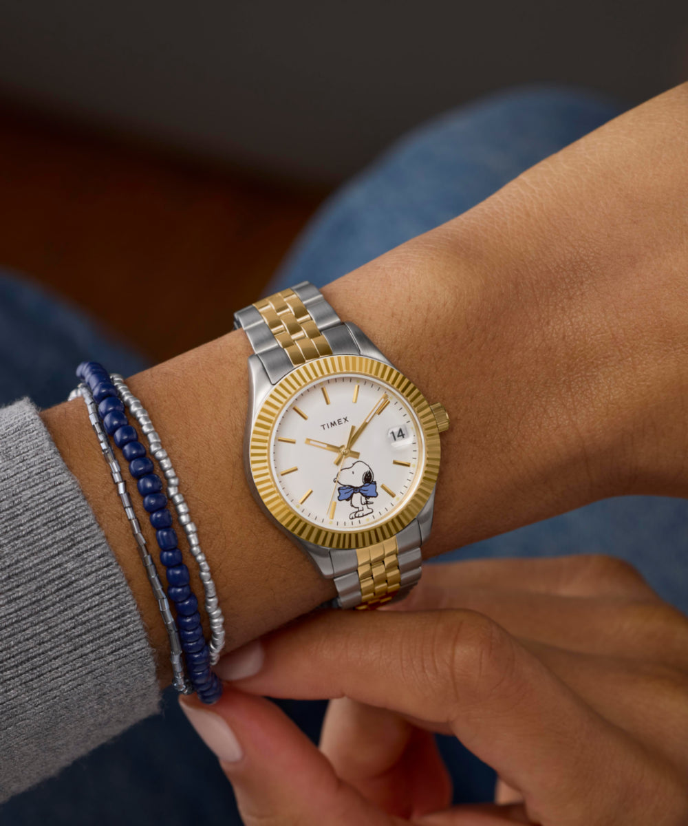 Peanuts x Timex Legacy Bowtie 34mm Stainless Steel Bracelet Watch