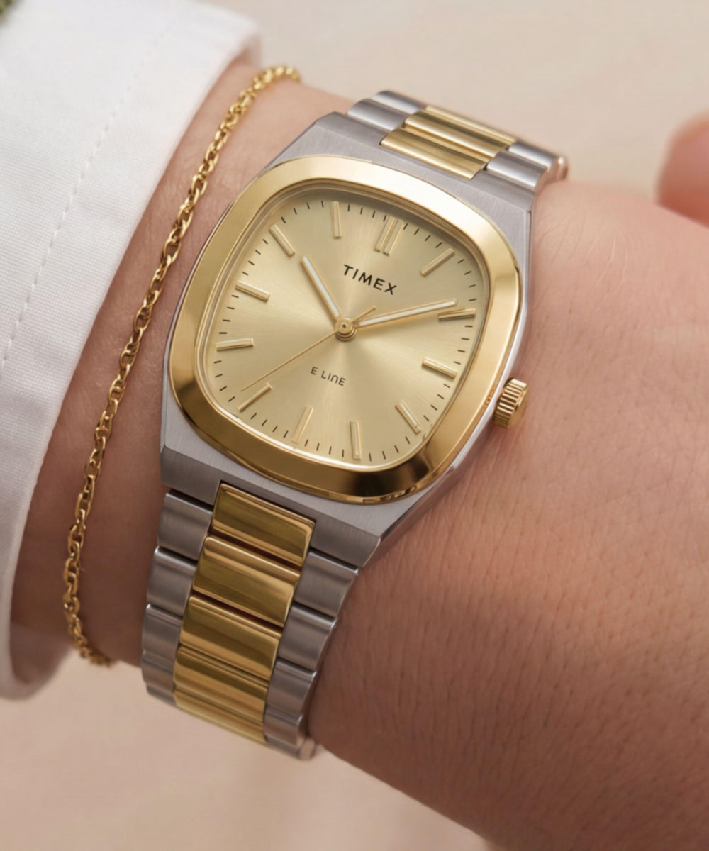 Timex Quartz E Line 30mm Stainless Steel Bracelet Watch
