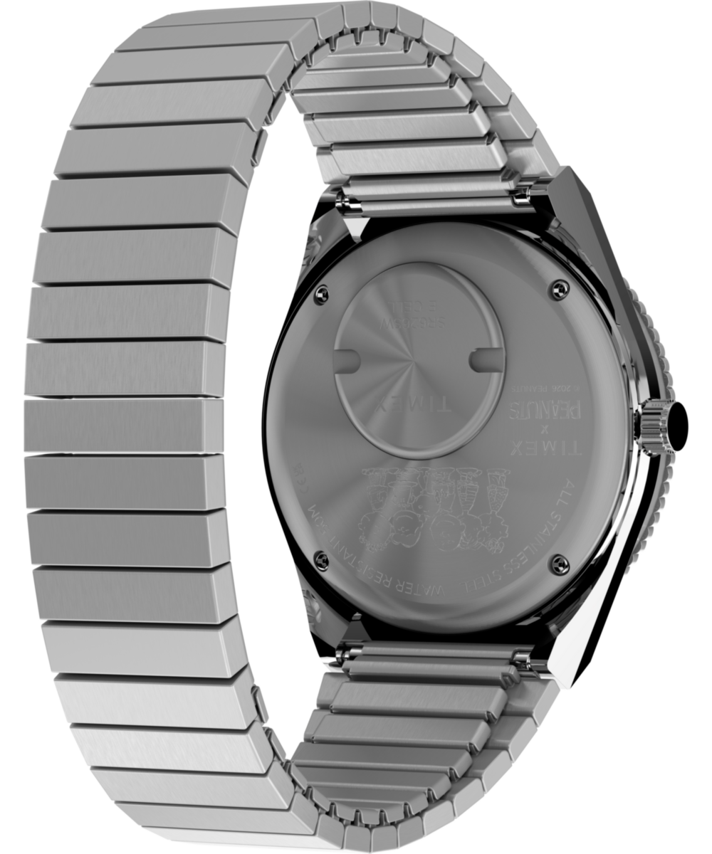 Peanuts x Q Timex 36mm Stainless Steel Expansion Band Watch